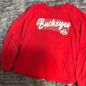 Kids Red Buckeyes Long Sleeve Shirt